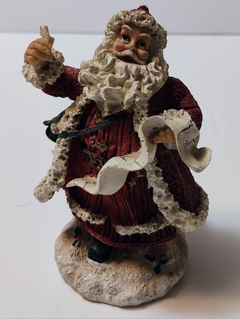 Vintage Classic Red Santa Naughty Or Nice List Figurine Holiday Decor